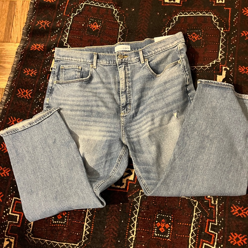 Loft  “Made and Loved” Loft classic distressed blue jeans 32p - Picture 2 of 9